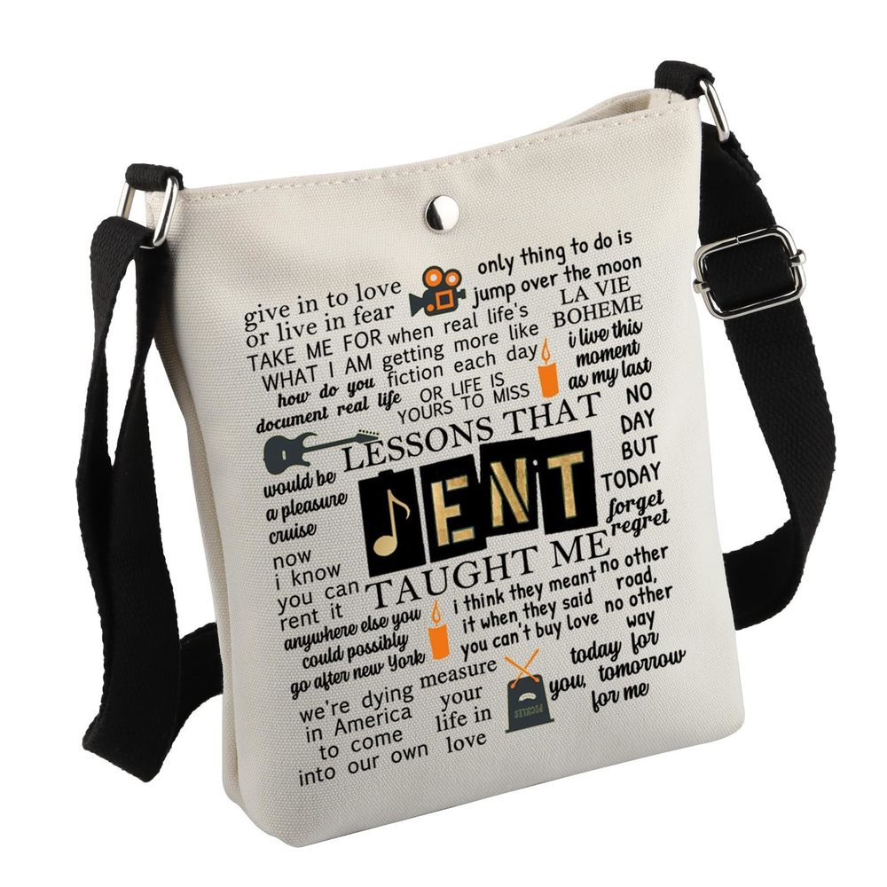 Rent Musical Encouragement Quote Crossbody Bag Rent Musical Lover Gift Rent :|